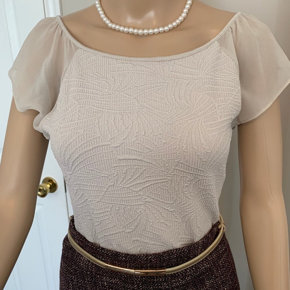 EXPRESS- Sleeve Form Fitting Top - Boat Neck